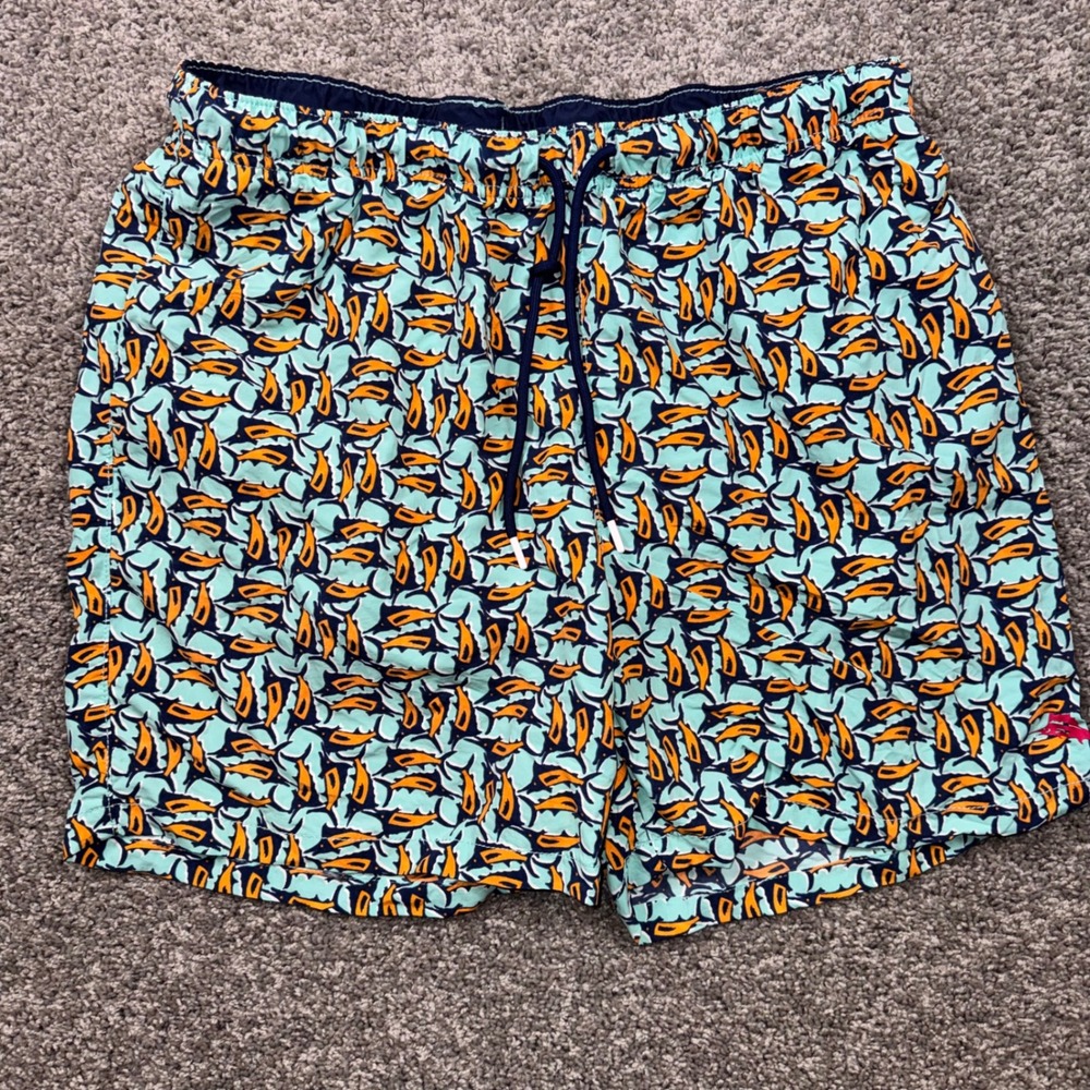 Tommy Bahama Swim Trunks Mens Abstract Marlin Print Turquoise XL NEW